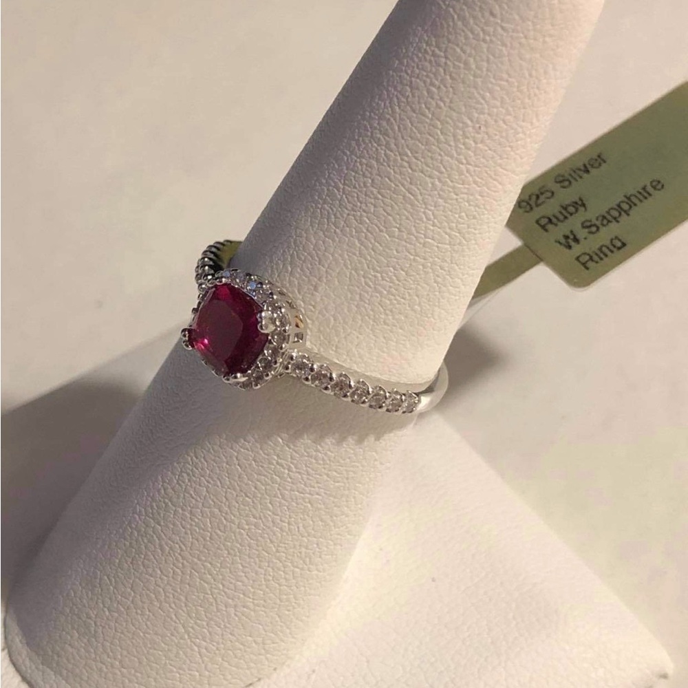 - Ruby With Sapphires 925 Ring Size 7
